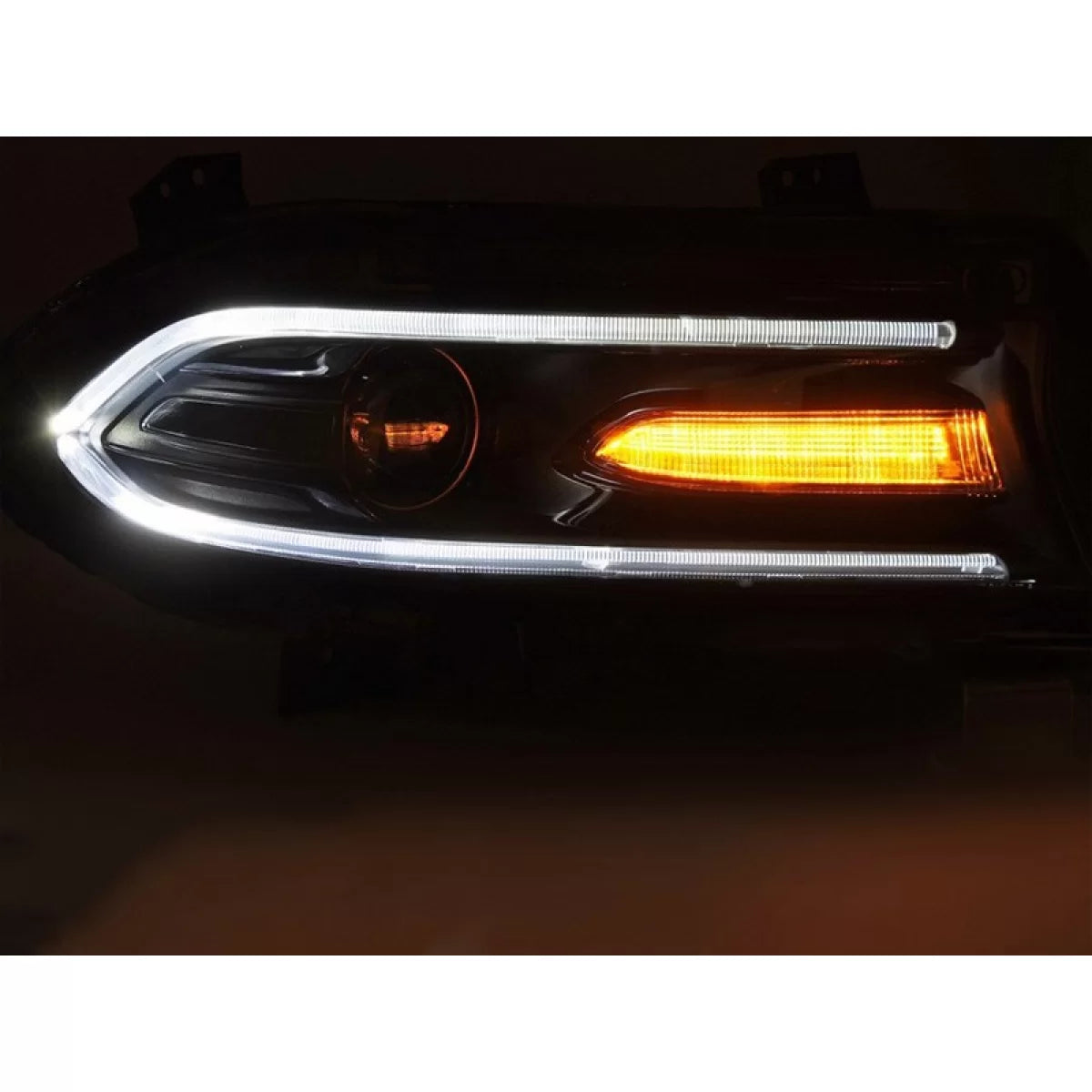 Fari Anteriori LED Tuning con Base Nera per Dodge Charger 2014-2023 DRL