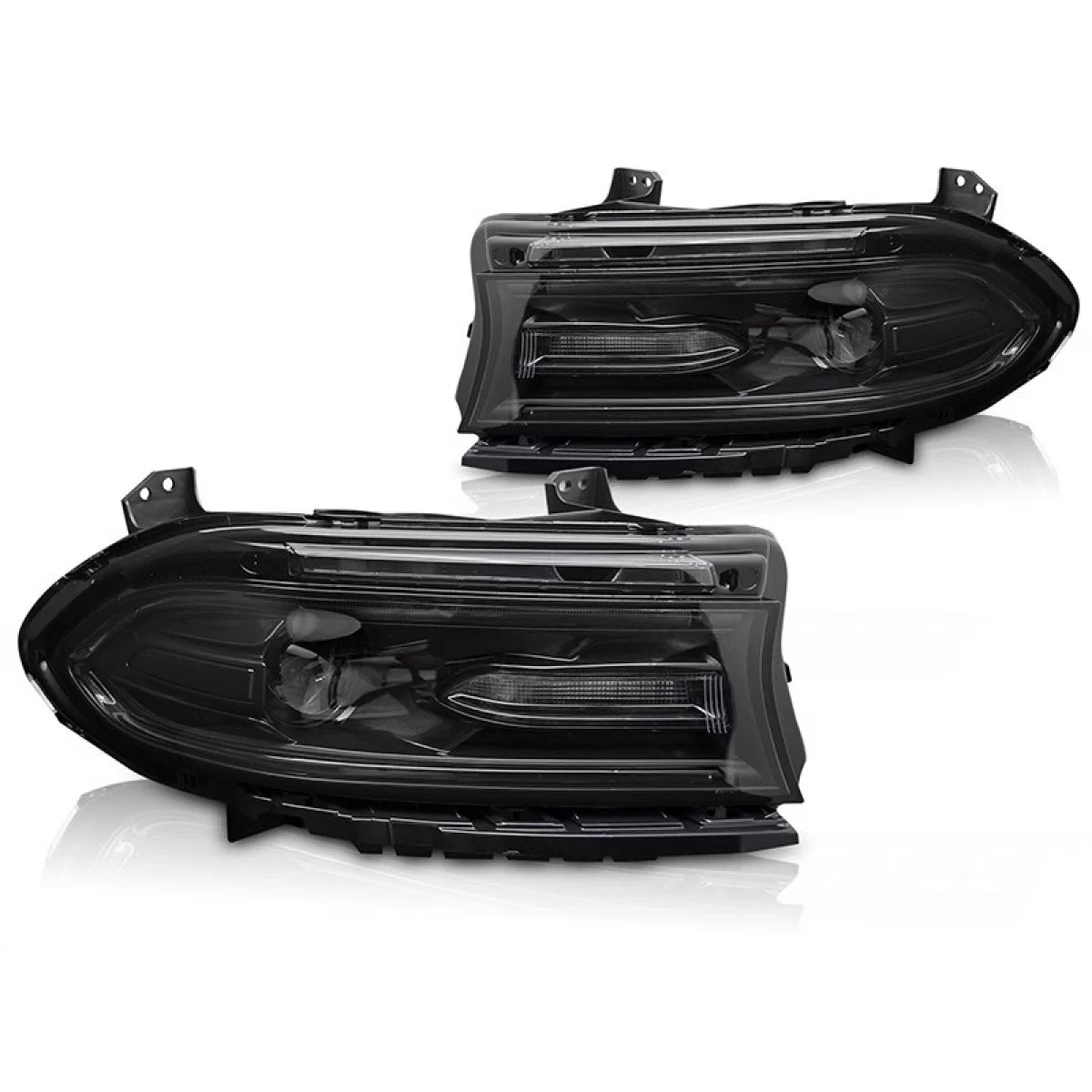 Fari Anteriori LED Tuning con Base Nera per Dodge Charger 2014-2023 DRL