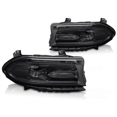 Fari Anteriori LED Tuning con Base Nera per Dodge Charger 2014-2023 DRL