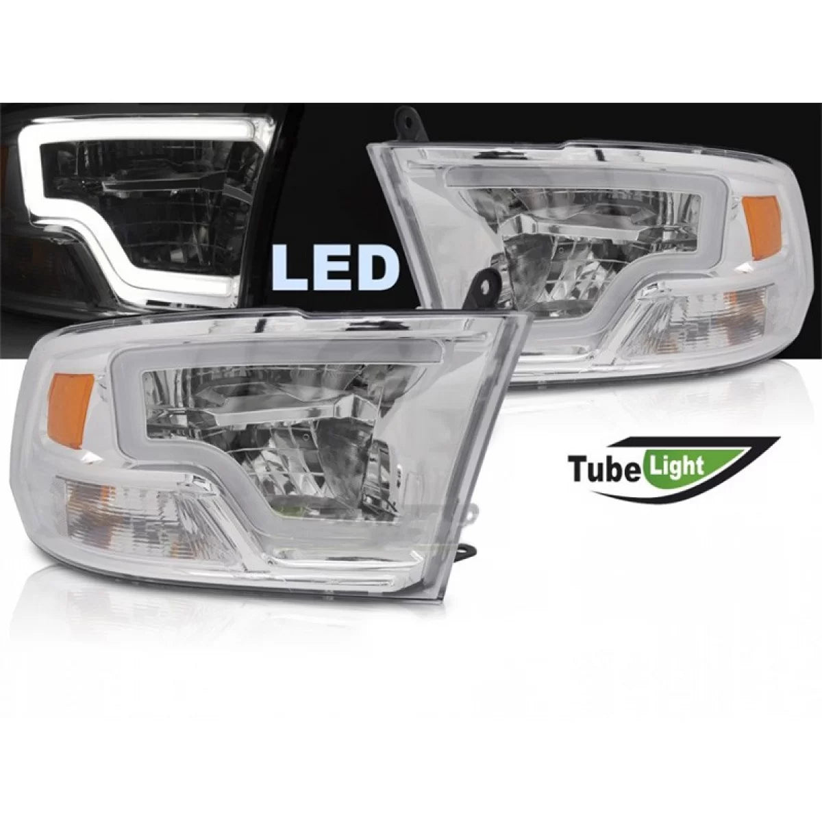 Fari LED Tuning Anteriore Dx e Sx con Base Cromata per Dodge Ram 2009-2018