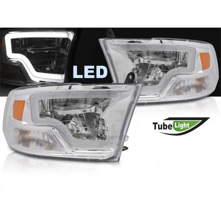 Fari LED Tuning Anteriore Dx e Sx con Base Cromata per Dodge Ram 2009-2018