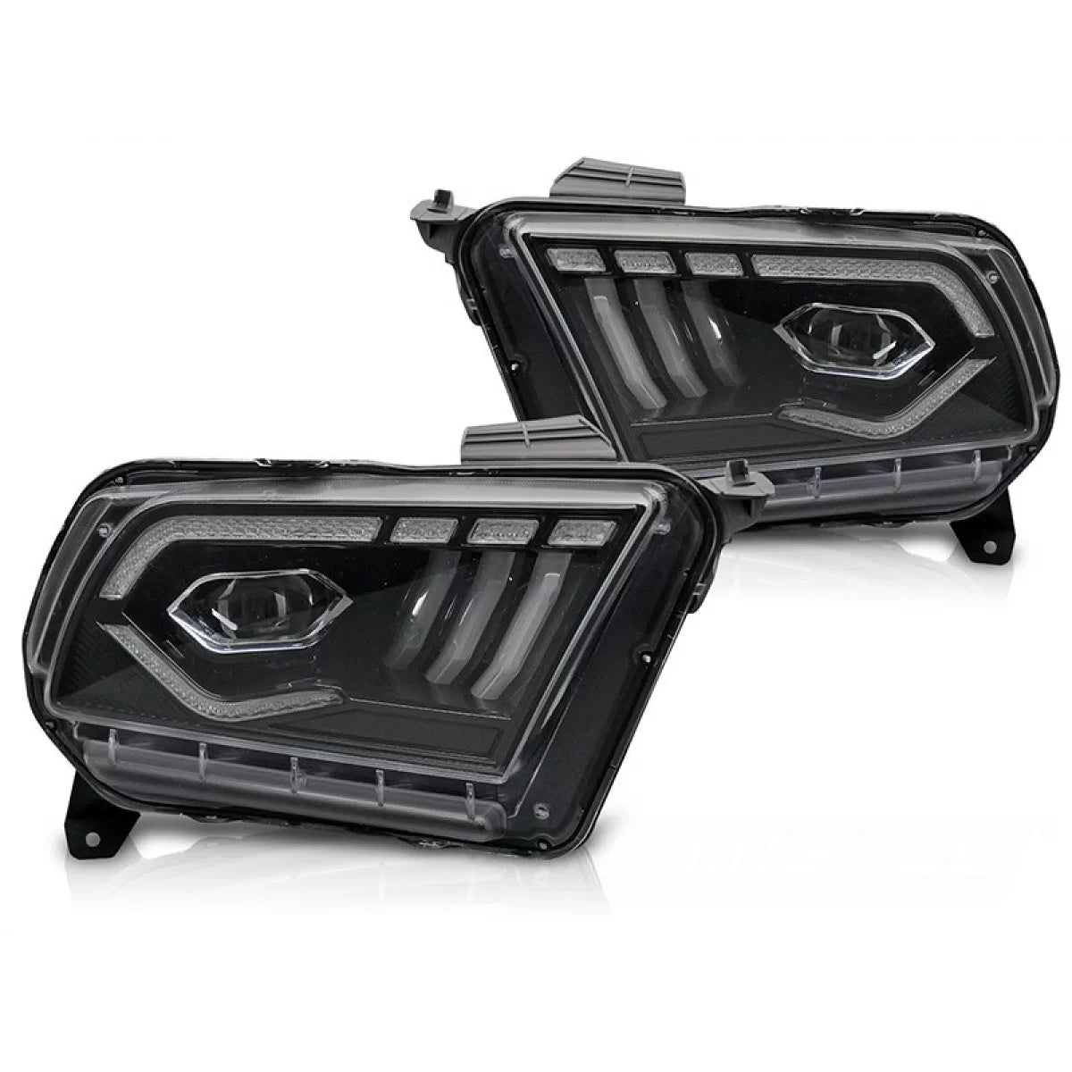 Fari Anteriori LED con Indicatori Dinamici Neri per Ford Mustang 2010-2013