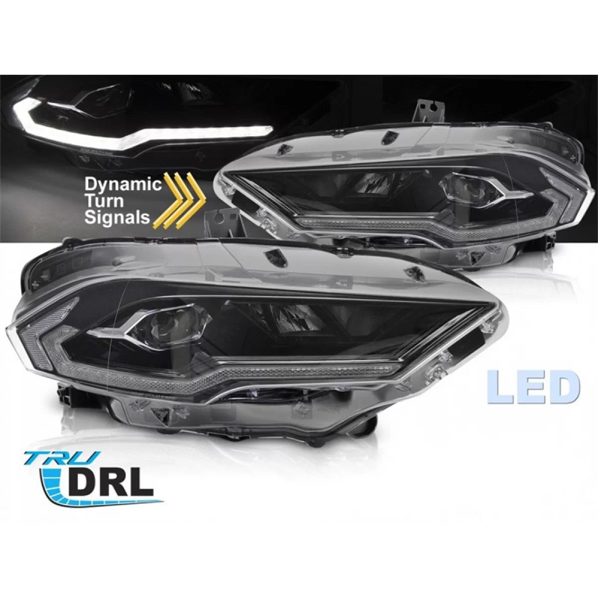Fari Anteriori LED con Indicatori Dinamici e Funzione Welcome per Ford Mustang