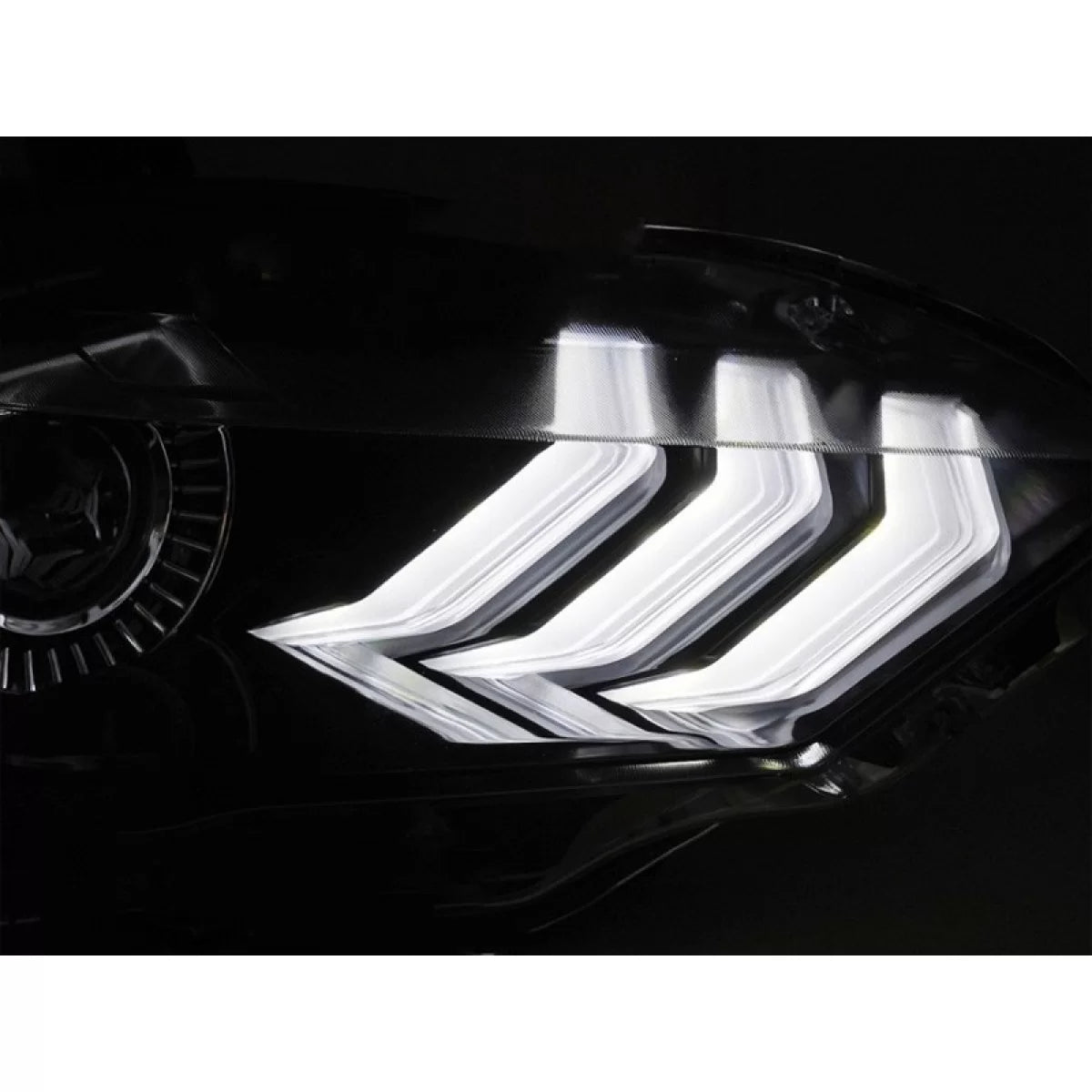 Fari LED Tuning con Base Nera Anteriori Dx e Sx per Ford Mustang 2018-2021