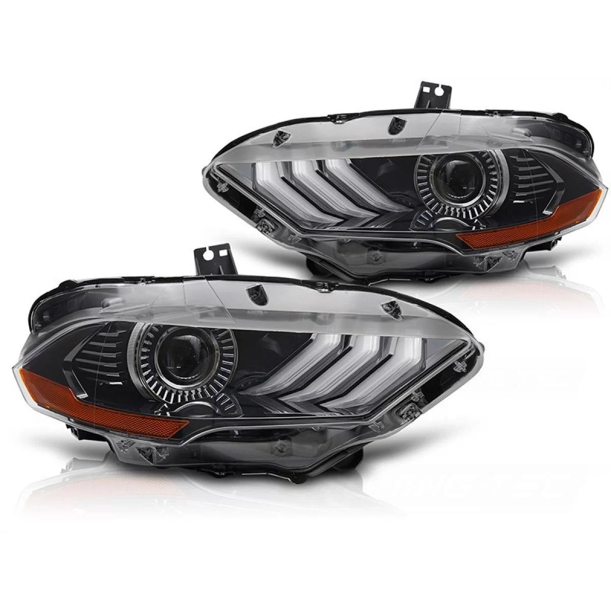 Fari LED Tuning con Base Nera Anteriori Dx e Sx per Ford Mustang 2018-2021
