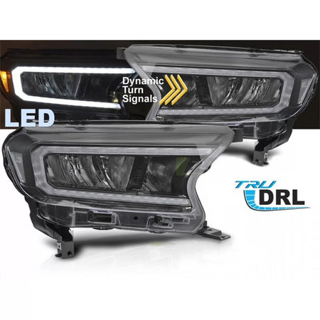 Fari Anteriori LED con Indicatori Dinamici per Ford Ranger 2016-2022 Dx e Sx