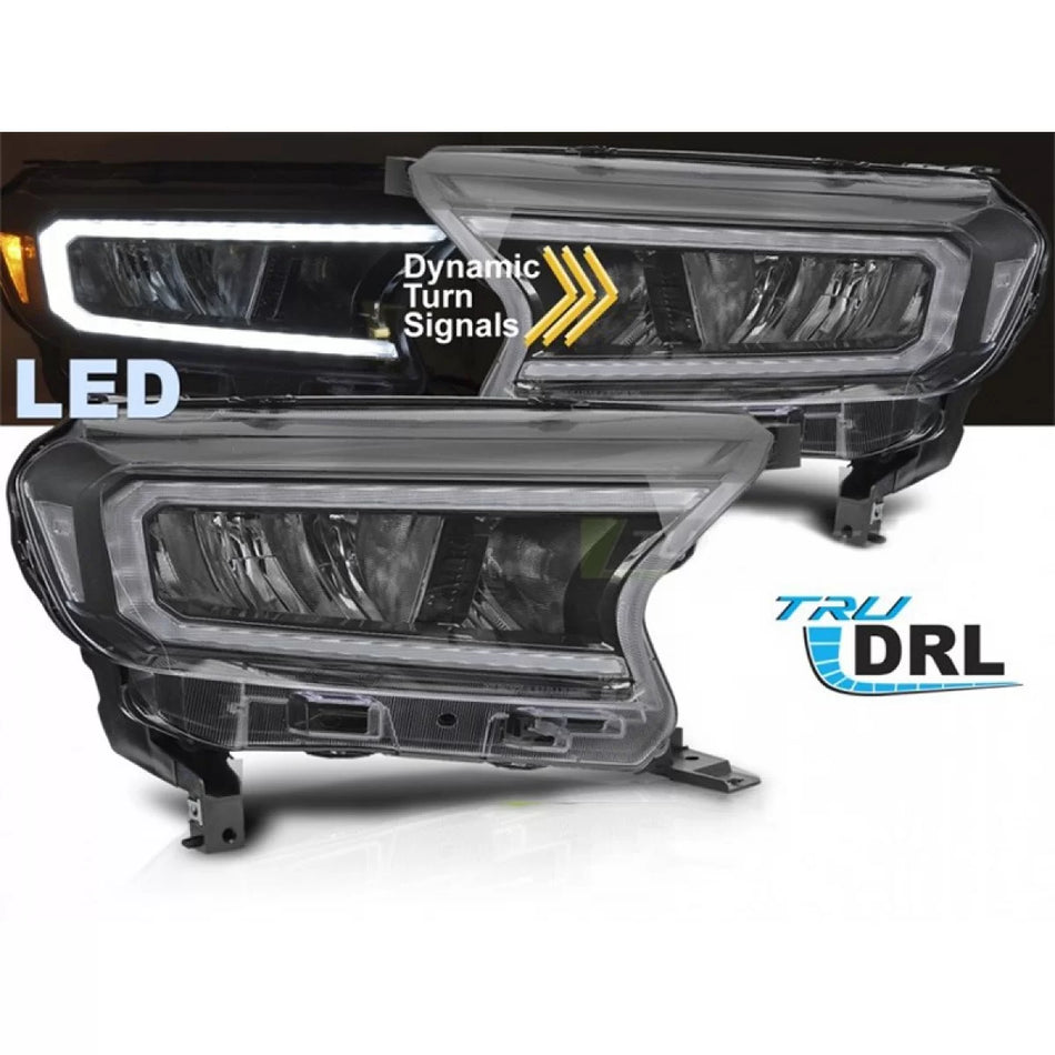 Fari Anteriori LED con Indicatori Dinamici per Ford Ranger 2016-2022 Dx e Sx