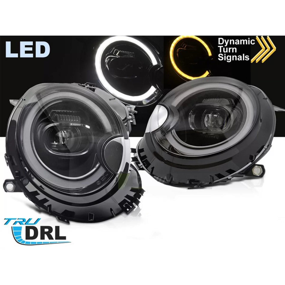 Fari LED Tuning Anteriori Neri per Mini Cooper Clubman R55 2007-2014