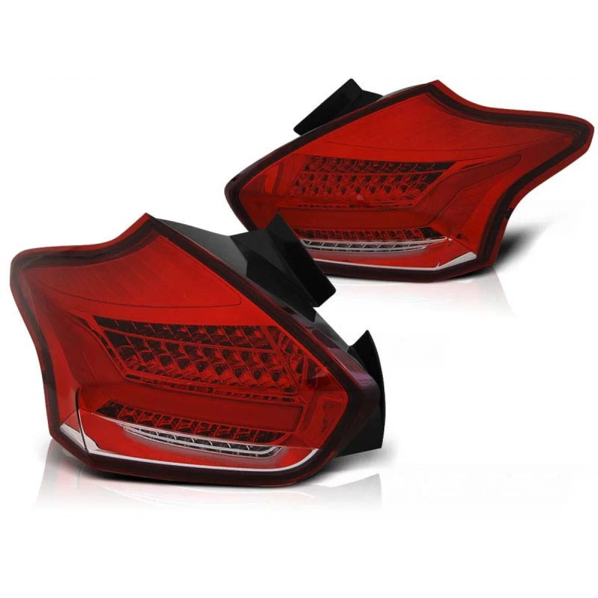 Fanali Posteriori LED Tuning Rosso/bianco per Ford Focus Iii dal 2015 Dx e Sx