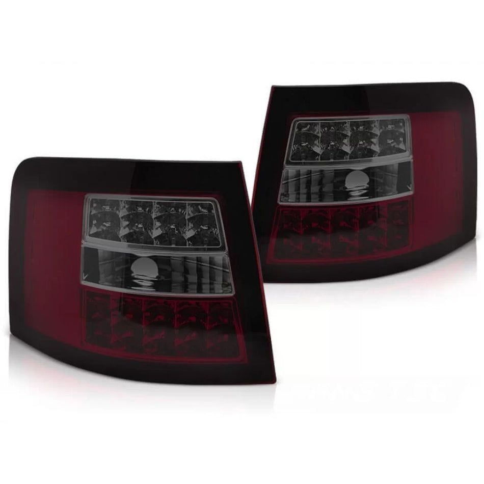 Fanali Posteriori LED Rosso Fumé Dx e Sx per Audi A6 C5 1997-2004 Station Wagon