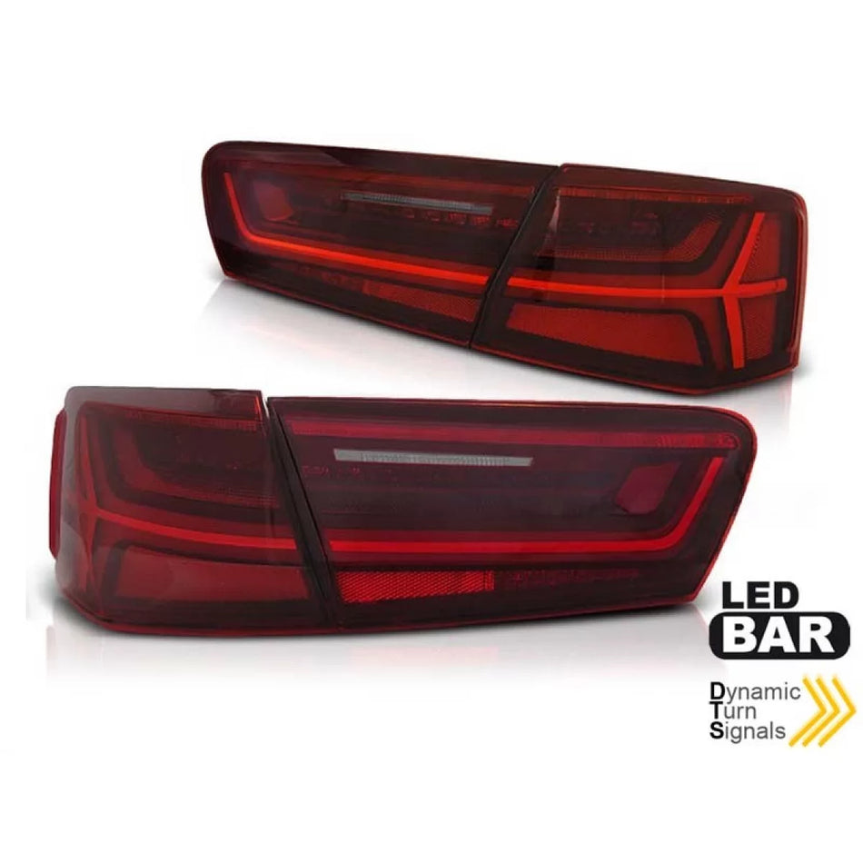 Fanali Posteriori LED Tuning Rosso/bianco Sinistro e Destro per Audi A6 C7
