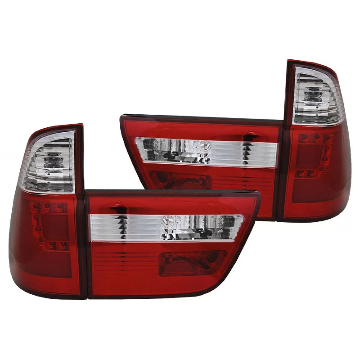 Fanali Posteriori LED Rosso Bianco per BMW X5 E53 1999-2003 Dx Sx