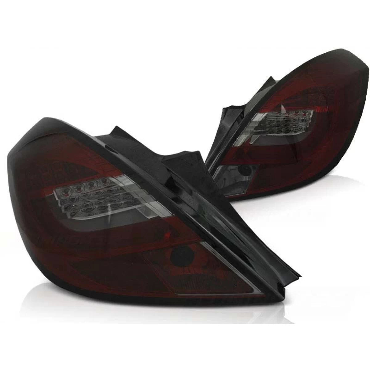 Fanali Posteriori LED Rosso Fumé Dx e Sx per Opel Corsa D 2006-2014 3 Porte