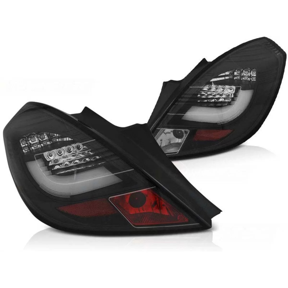Fanali Posteriori LED Tuning Neri Dx e Sx per Opel Corsa D 2006-2014 3 Porte