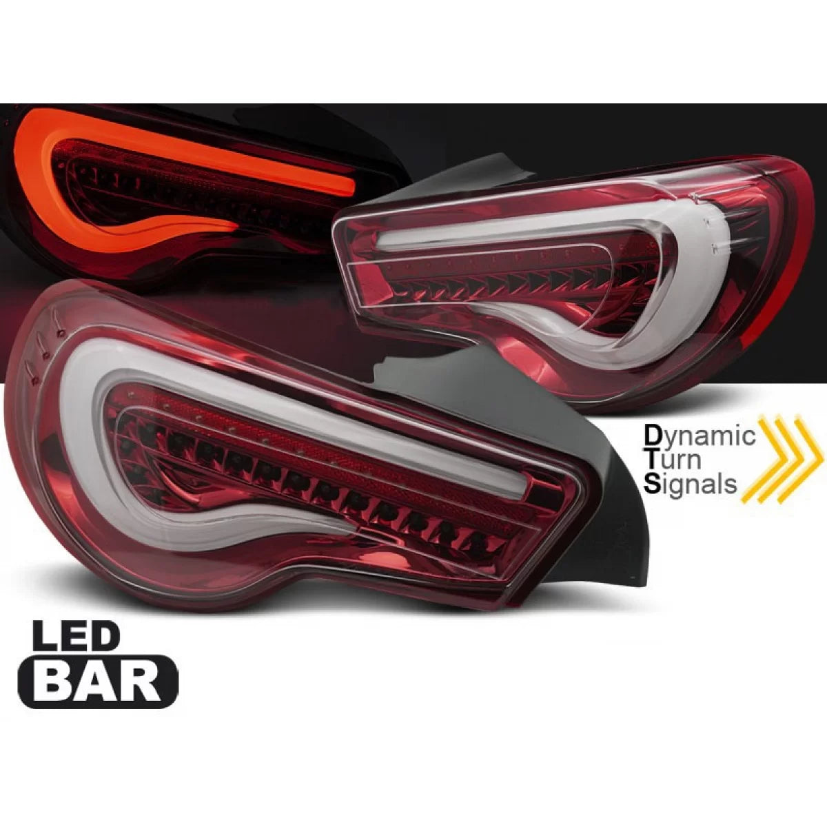 Fanali Posteriori LED Tuning Rosso Bianco per Toyota GT86 2012-2021 Dx Sx