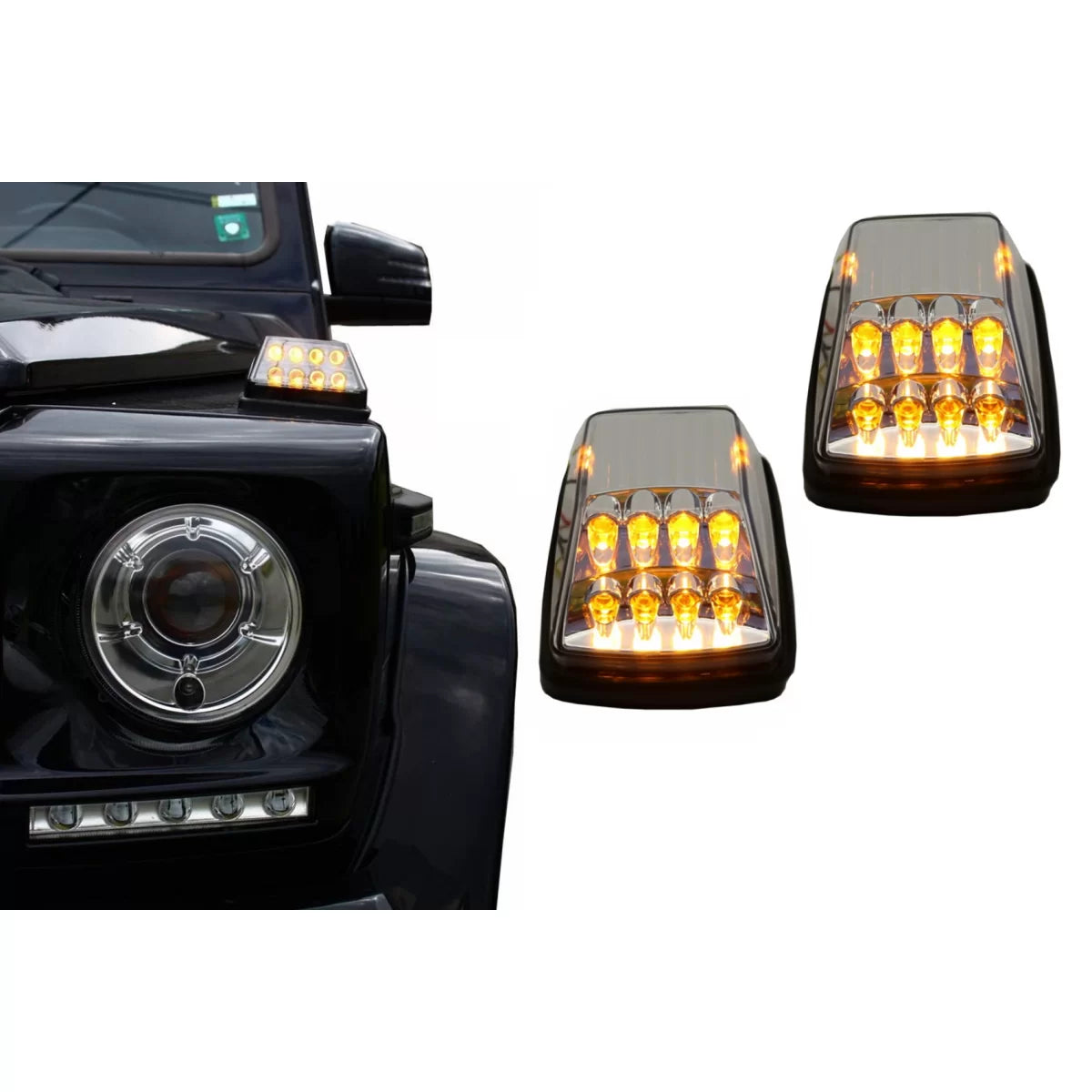 Luci di Svolta LED Bianche Lente Trasparente Anteriore Mercedes Classe G W463