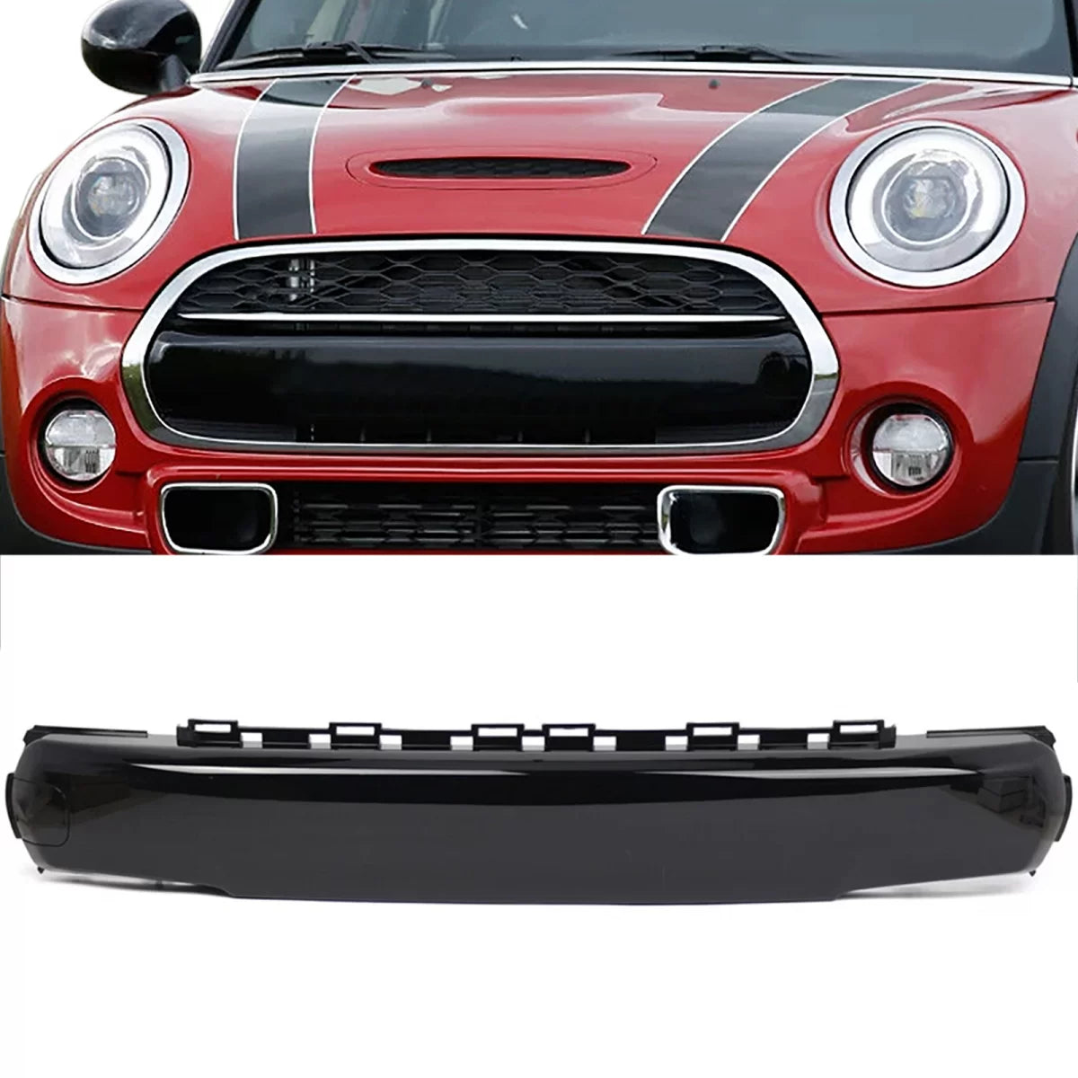 Copertura Targa Paraurti Anteriore Nero Lucido per Mini F55 F56 F57