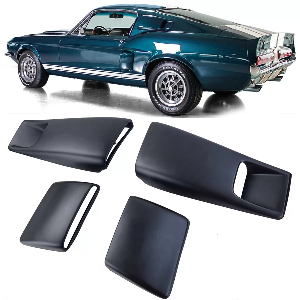 Griglia Laterale Posteriore e Montante C per Ford Mustang Fastback 67-68