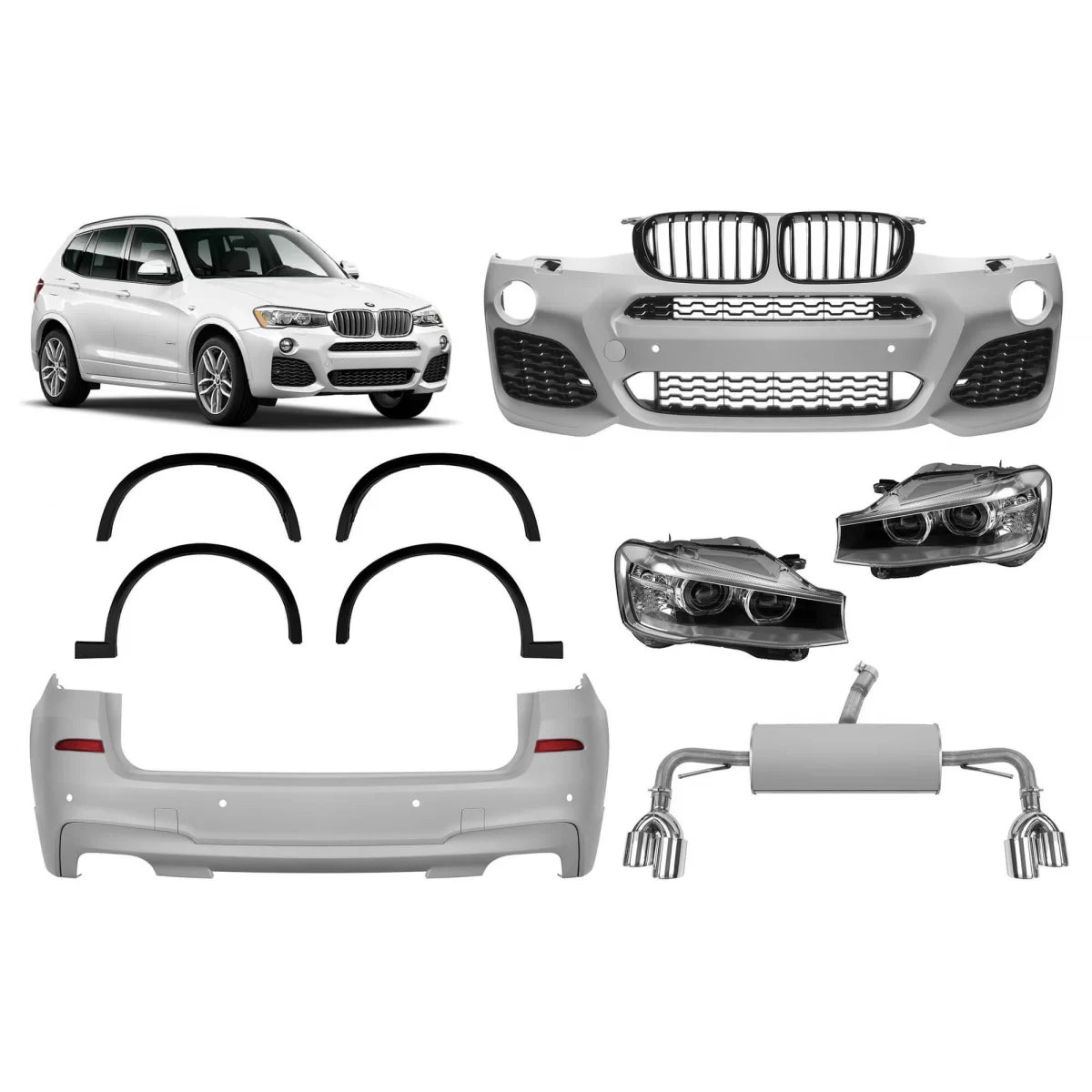 M Package Paraurti Anteriore Conversione BMW X3 F25 2010-2013 LCI 2014-2017