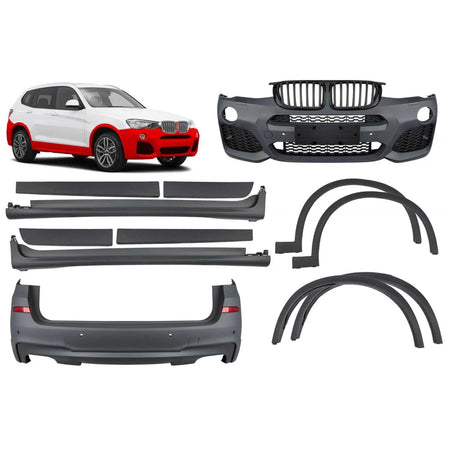 Paraurti Anteriore M Package per BMW X3 F25 2014-2017 Doppio Diffusore Doppio