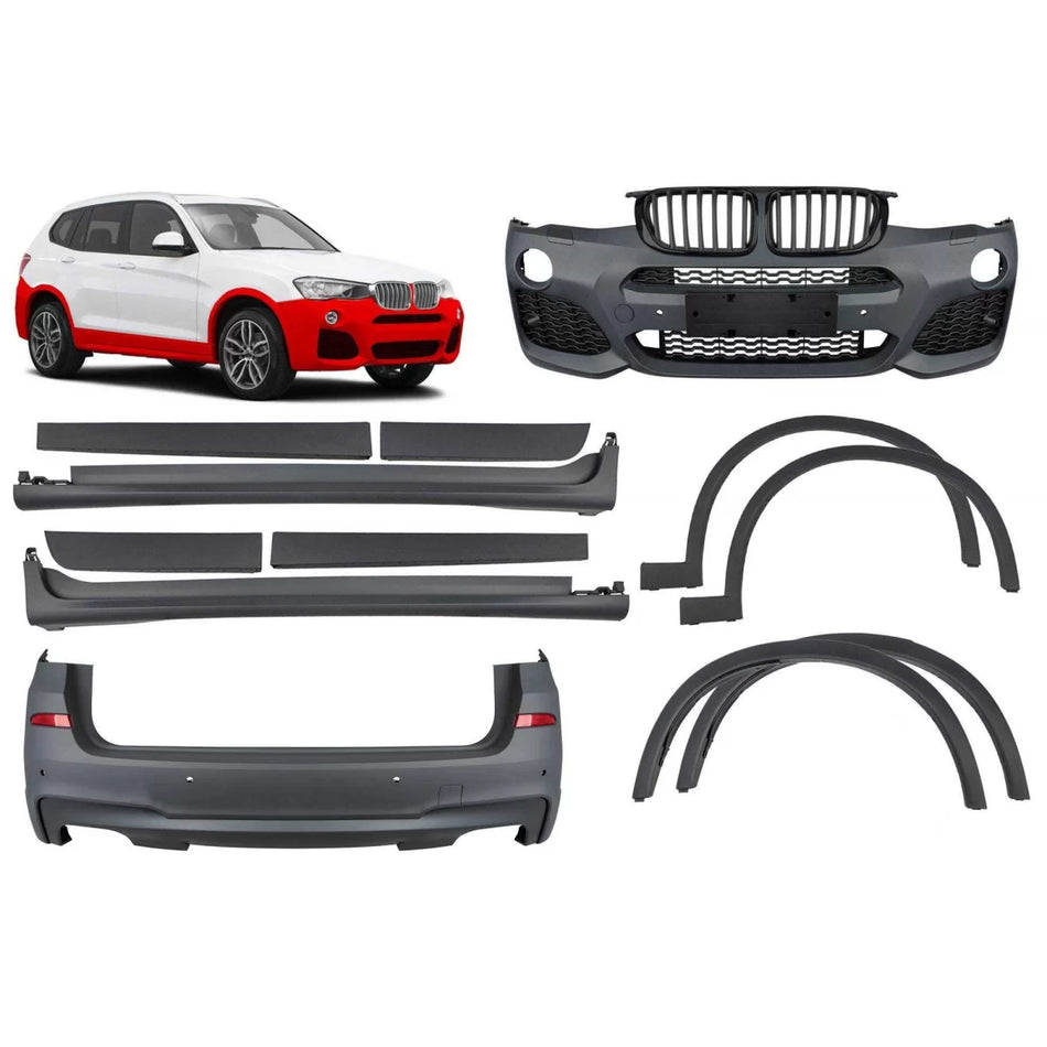 Paraurti Anteriore M Package per BMW X3 F25 2014-2017 Doppio Diffusore Doppio