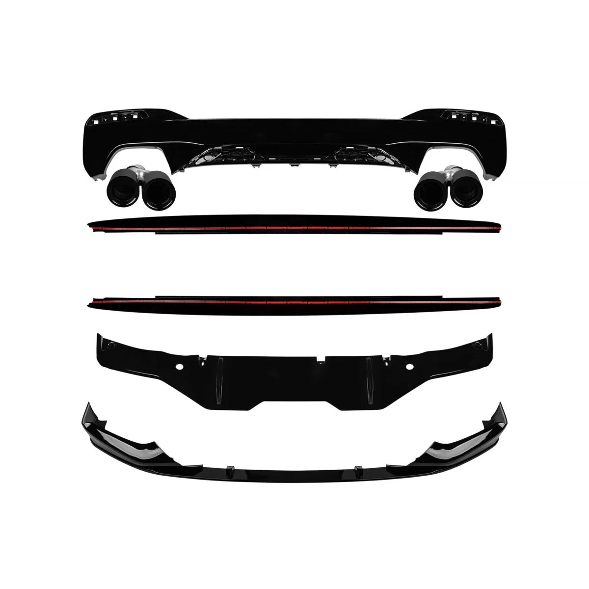 Diffusore Posteriore con Terminali M5 Neri per BMW Serie 5 G30 2017-2020