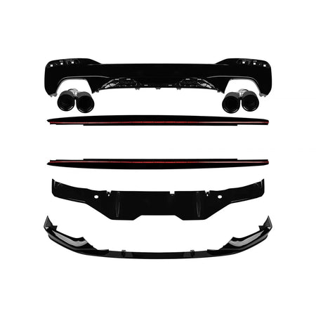Diffusore Posteriore con Terminali M5 Neri per BMW Serie 5 G30 2017-2020