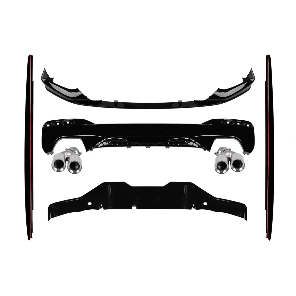 Body Kit con Diffusore e Terminali Cromati per BMW Serie 5 G30 2017-2020