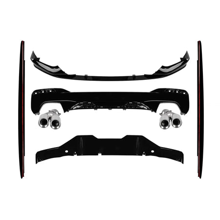 Body Kit con Diffusore e Terminali Cromati per BMW Serie 5 G30 2017-2020