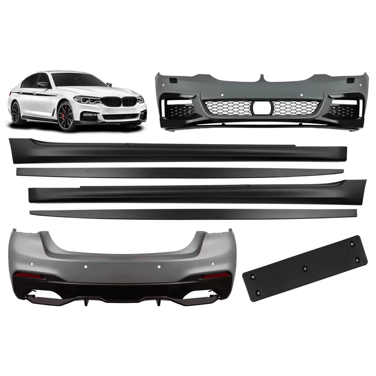 Pacchetto Design M Performance Paraurti Posteriore con Diffusore Grande per BMW