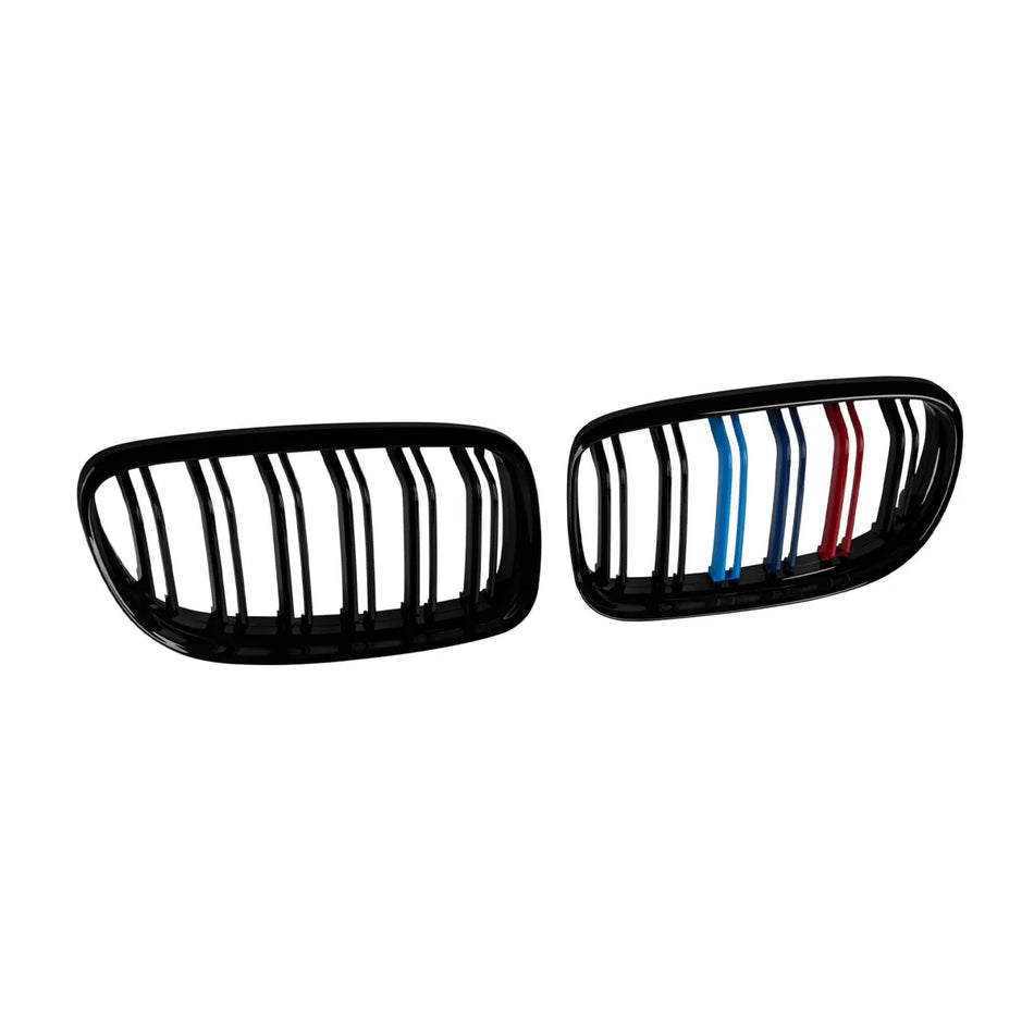 Griglia Doppia Nervata Stile M3 Nera con Decorazione M per BMW Serie 3 E90