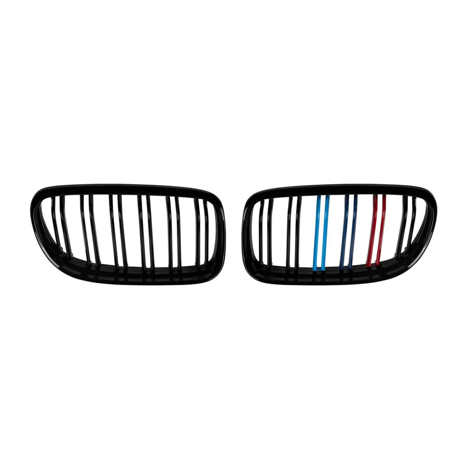 Griglia Doppia Nervata Stile M3 Nera con Decorazione M per BMW Serie 3 E90