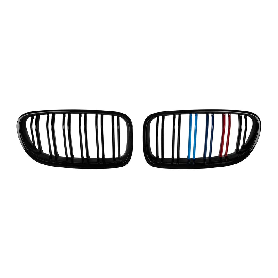 Griglia Doppia Nervata Nera con Logo M per BMW Serie 5 F10 2010-2017
