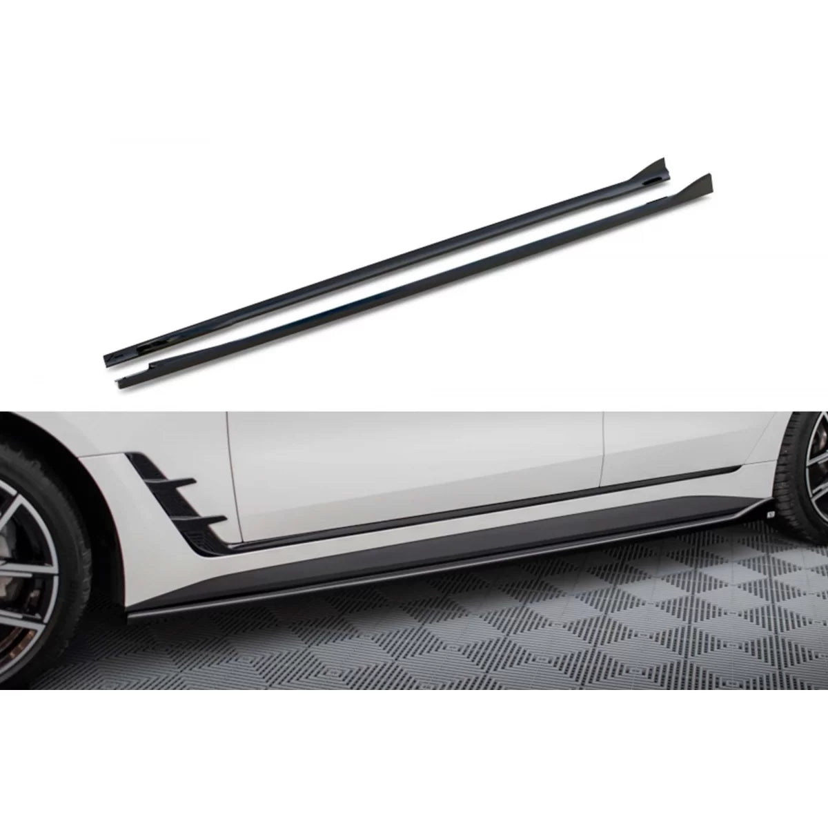 Additivi Versione 1 per Minigonne Laterali BMW I4 G26 M Package dal 2021 Nero