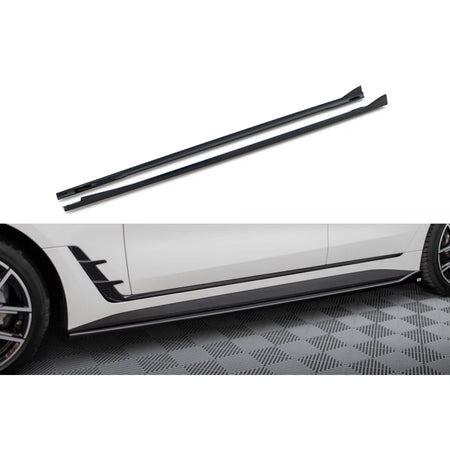 Additivi Versione 1 per Minigonne Laterali BMW I4 G26 M Package dal 2021 Nero