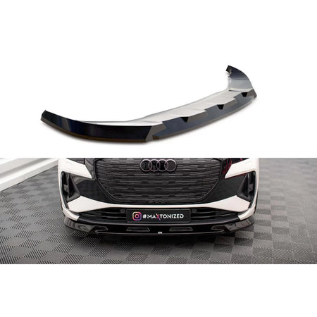 Spoiler Anteriore Versione 1 Nero per Audi Q4 E-tron Sportback MK1 dal 2021