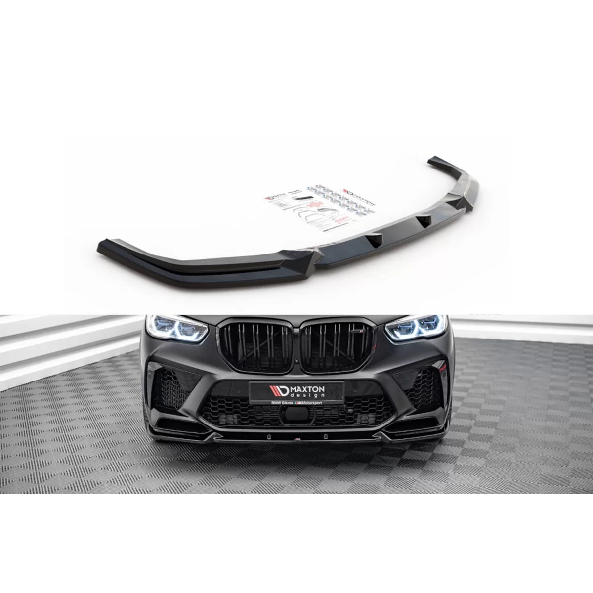 Spoiler Anteriore Versione 1 Nero Lucido per BMW X5M F95 dal 2018