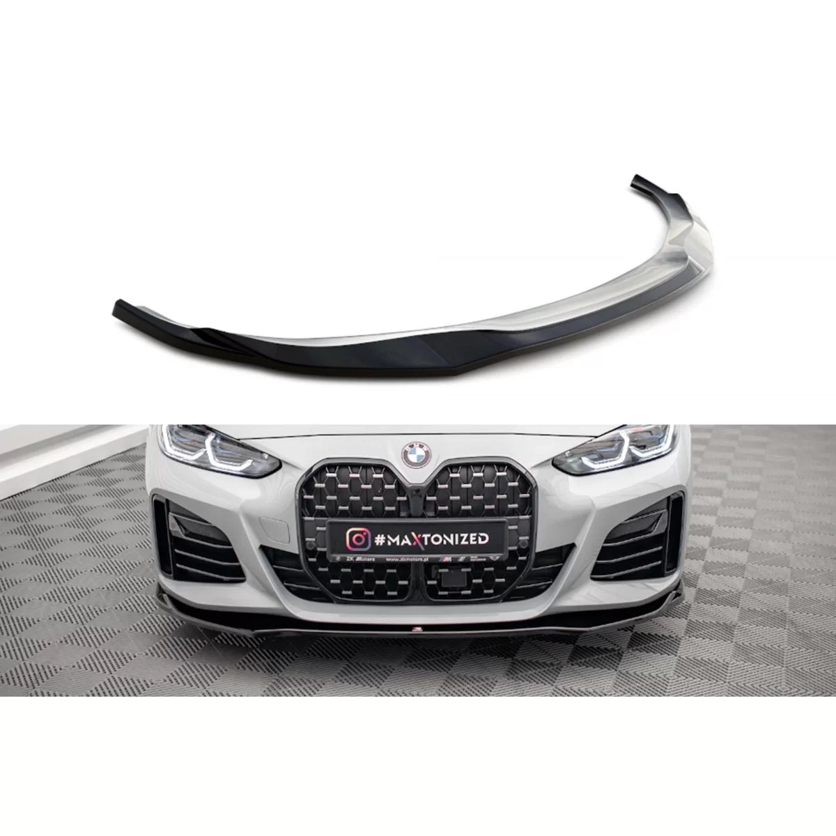 Spoiler Anteriore Versione 1 per BMW Serie 4 Gran Coupe G26 dal 2021 Nero Lucido