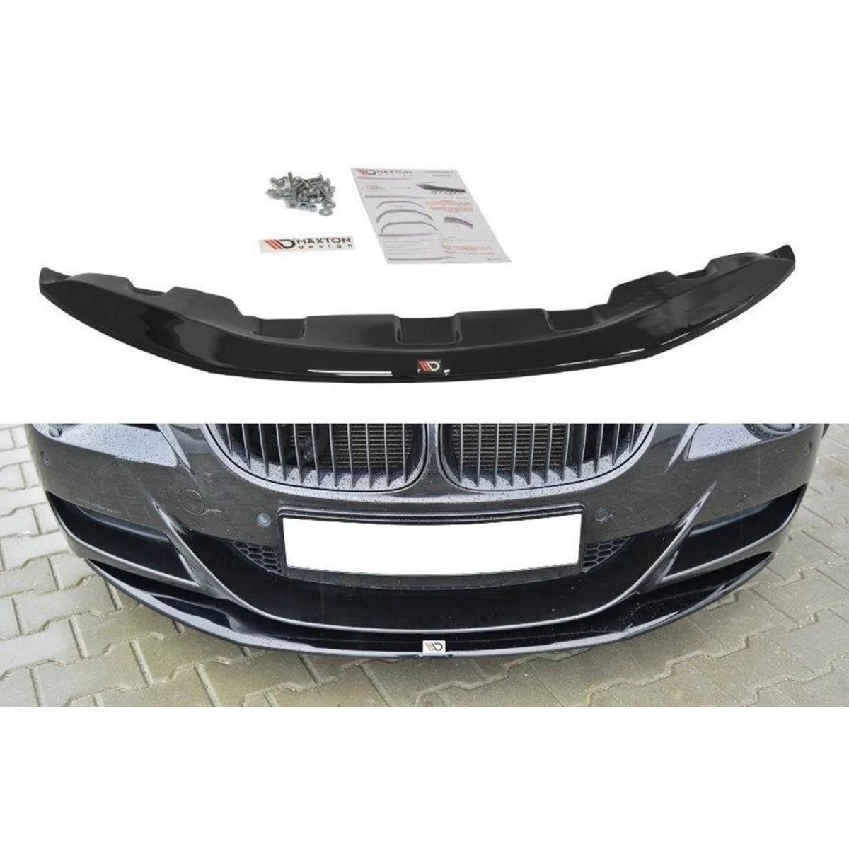 Spoiler Anteriore Versione 1 per BMW Serie 6 E63 2005-2010 Nero Lucido