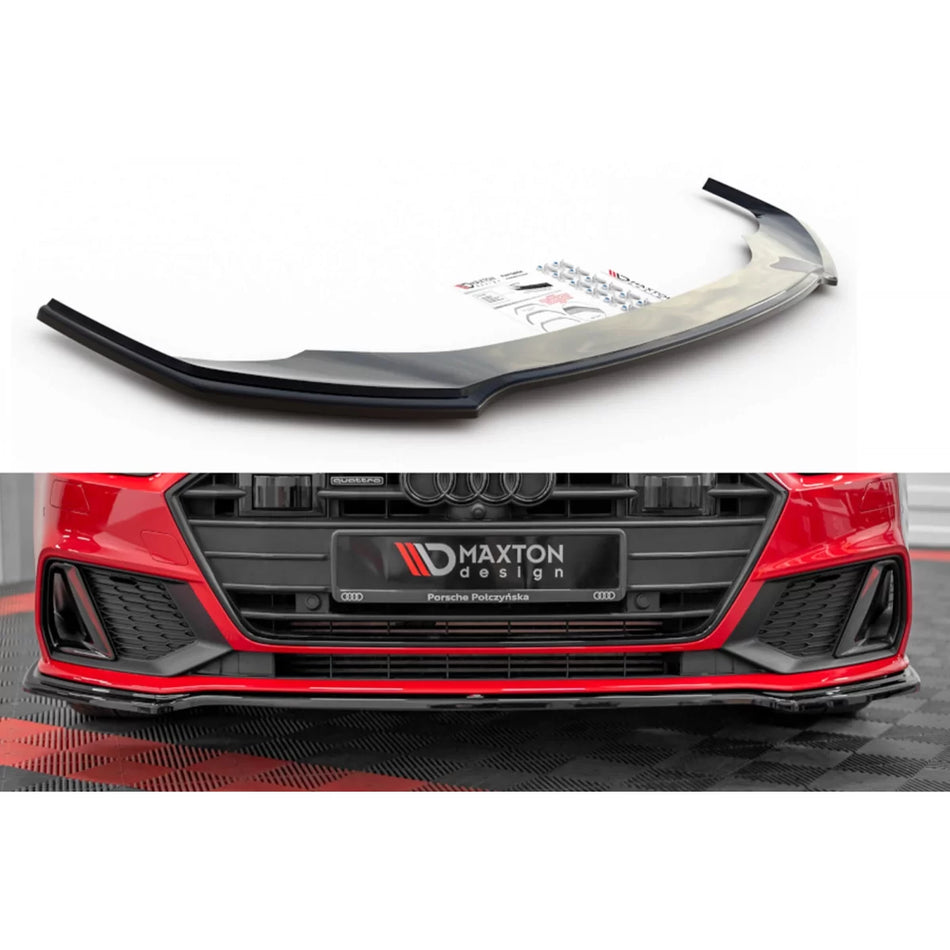 Spoiler Anteriore Versione 1 per Audi A7 C8 S-line dal 2017 Nero Lucido