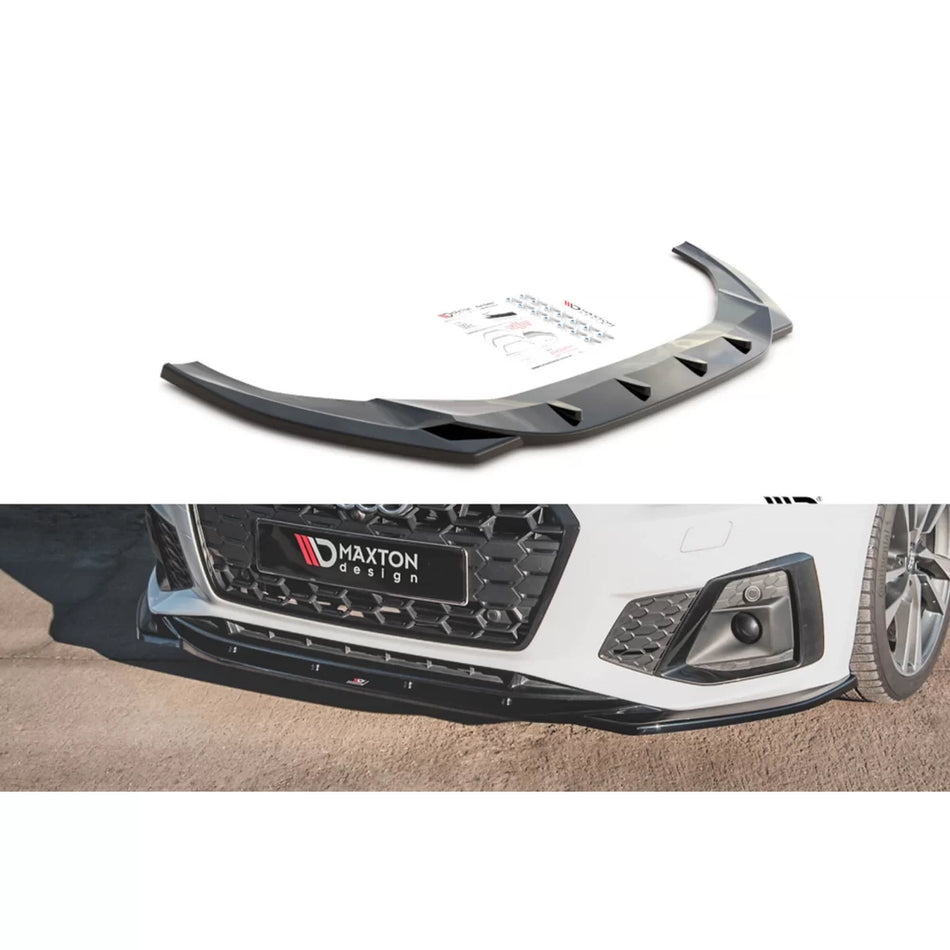 Spoiler Anteriore Nero Lucido Versione 1 per Audi A5 F5 dal 2019 S-line