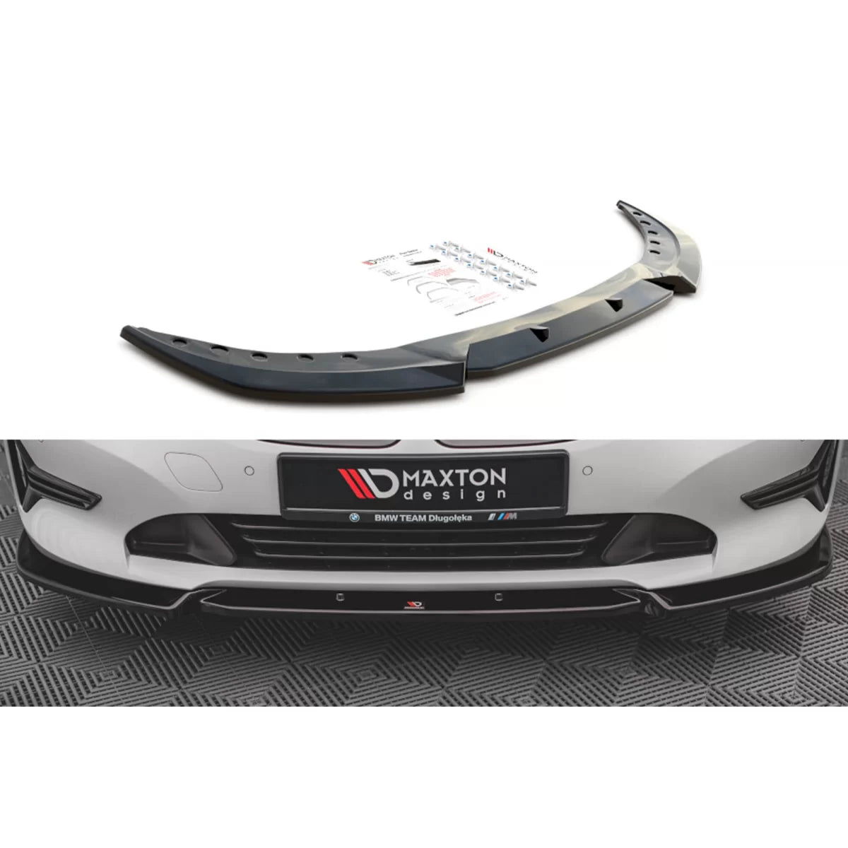 Spoiler Anteriore Versione 1 Nero Lucido per BMW Serie 3 G20 dal 2018