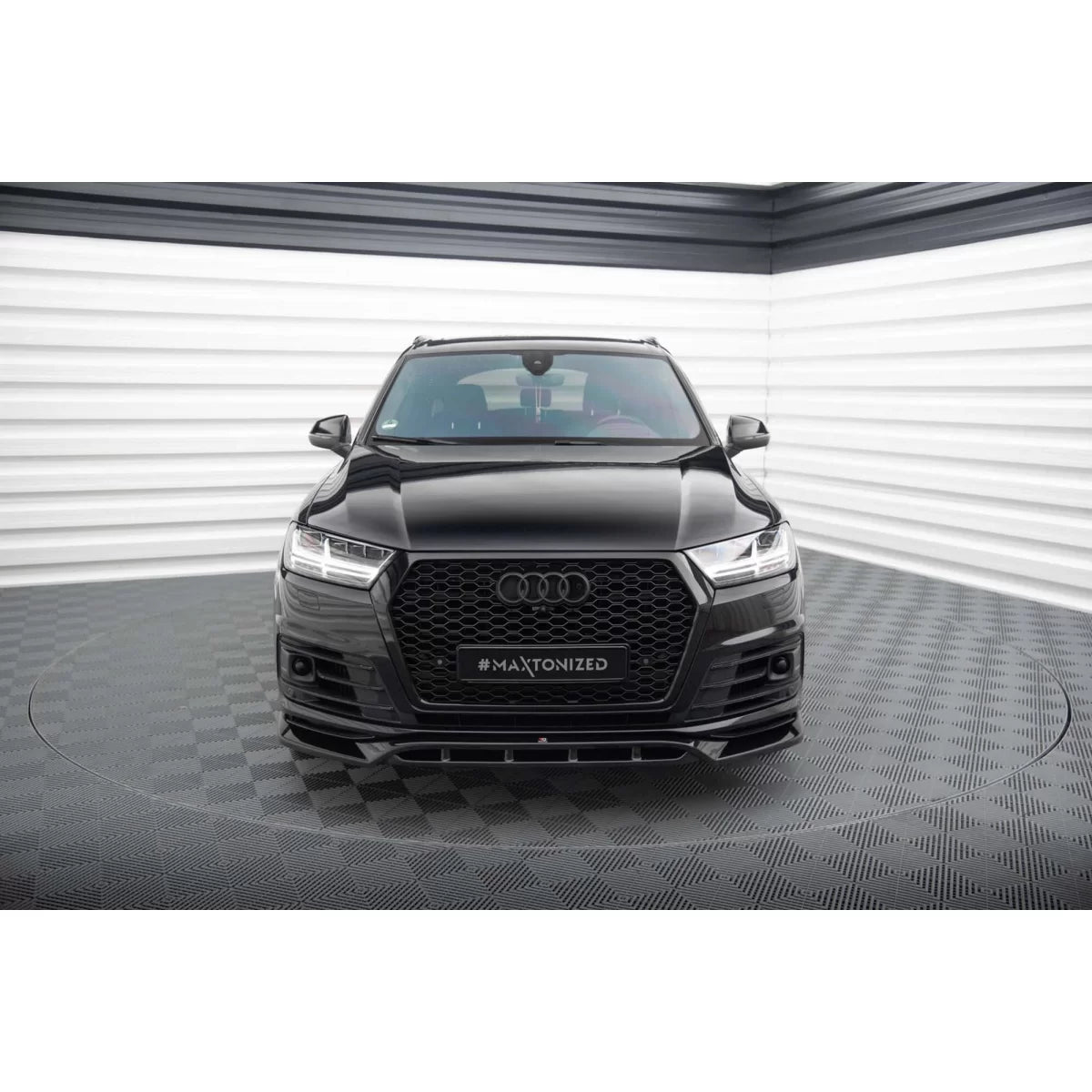 Spoiler Anteriore Ver. 2 Nero Lucido per Audi Q7 2016-2019 S-line