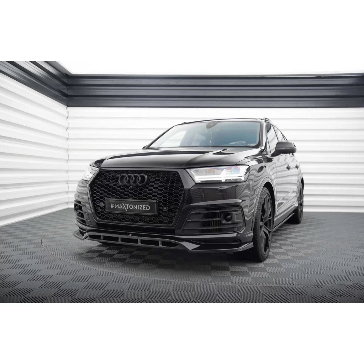 Spoiler Anteriore Ver. 2 Nero Lucido per Audi Q7 2016-2019 S-line