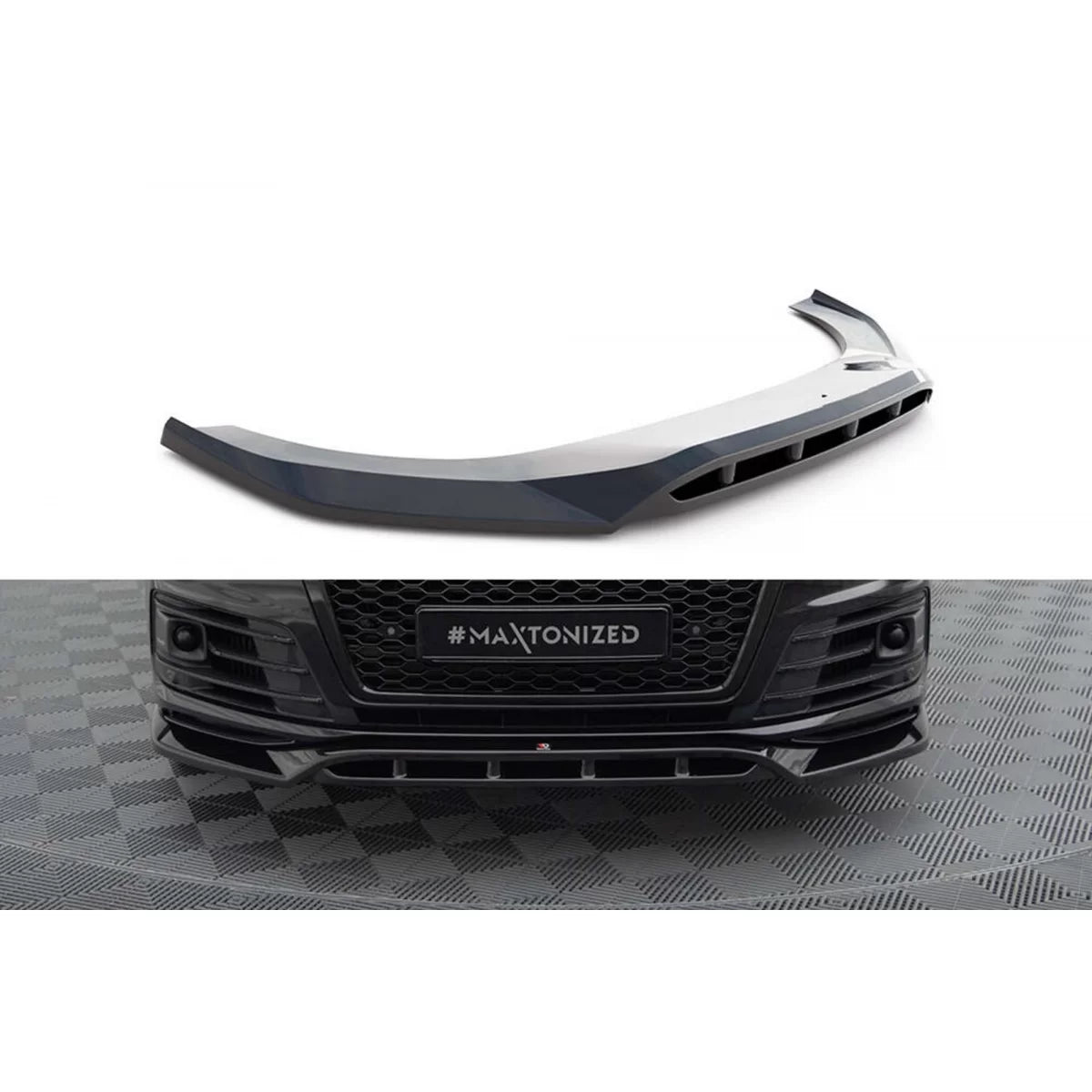 Spoiler Anteriore Ver. 2 Nero Lucido per Audi Q7 2016-2019 S-line