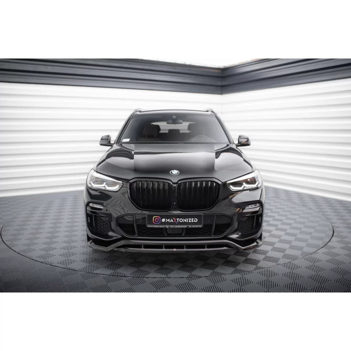 Spoiler Anteriore Versione 2 per BMW X5 G05 M Package 2018-2023 Nero Lucido