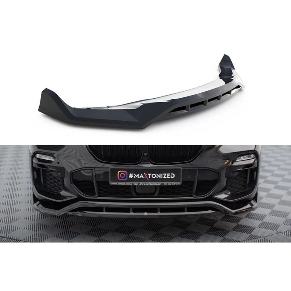 Spoiler Anteriore Versione 2 per BMW X5 G05 M Package 2018-2023 Nero Lucido