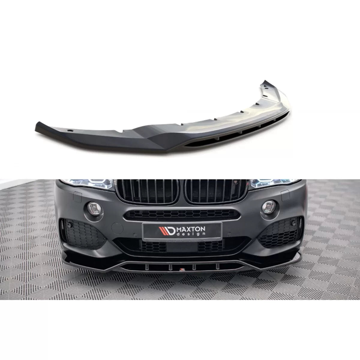 Spoiler Anteriore Versione 2 per BMW X5 F15 M Package 2013-2018 Nero Lucido