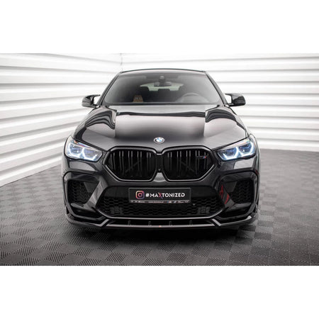 Spoiler Anteriore Versione 2 Nero Lucido per BMW X6M F96 dal 2020