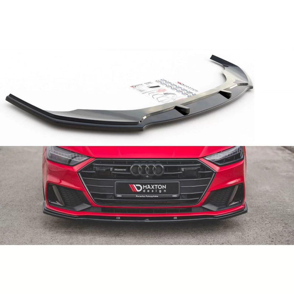 Spoiler Anteriore Versione 2 per Audi A7 C8 S-line dal 2017 Nero Lucido